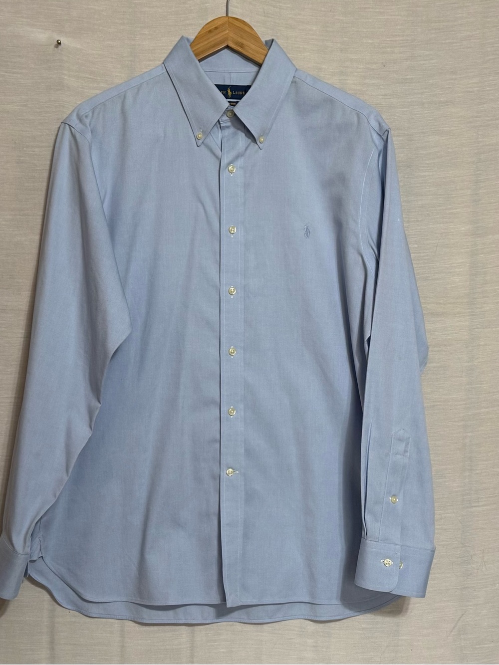 Ralph Lauren Men’s 16.5 34/35 Blue Non-Iron Cotton Button Down Dress Shirt